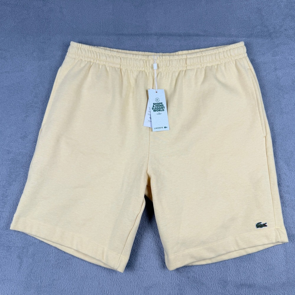 Lacoste Mens Regular Fit Fleece Sweat Shorts Yellow GH9627 XXL NEW